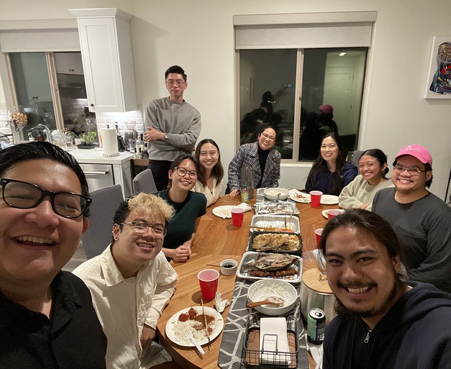 Medriano with fellow Filipino UCI graduate students and faculty.