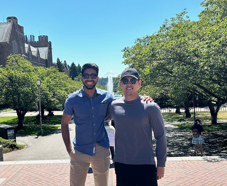 Tran with Arora in Seattle.