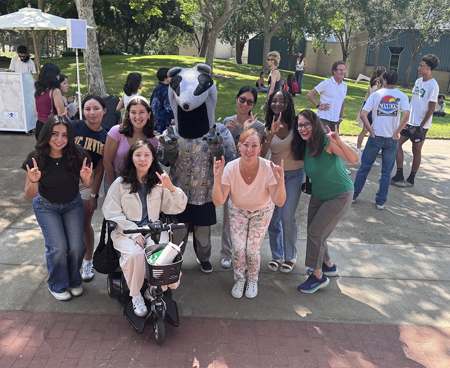 Gomez-Inowe with the SSARC team at the Social Sciences BBQ. 