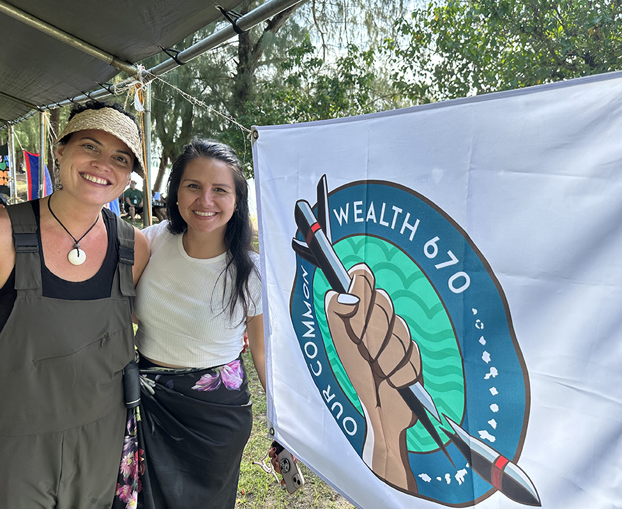 Tiara Na’puti with Theresa "Isa" Arriola, founding board member of Our Common Wealth 670.
