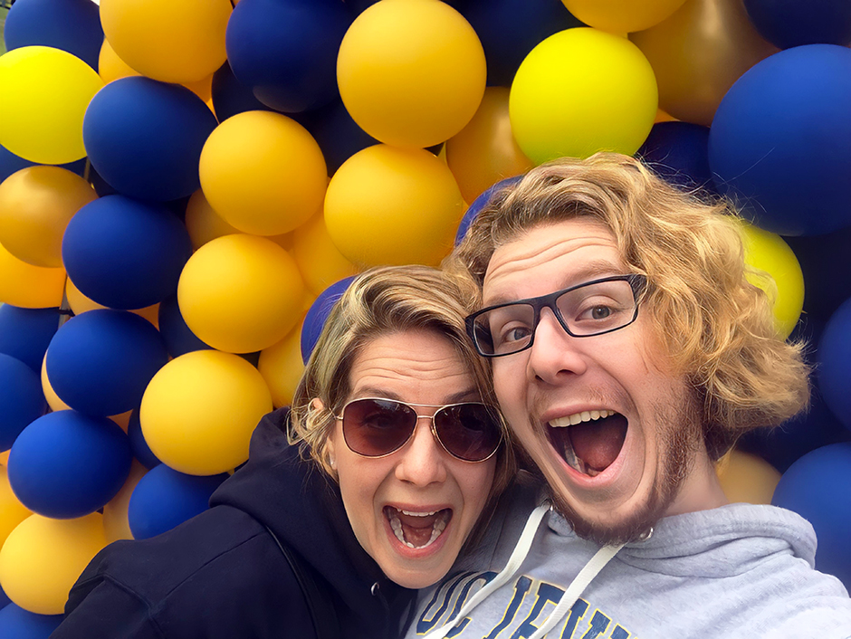 Faith Couts and son Hunter Wetzel during UCI Orientation 2019